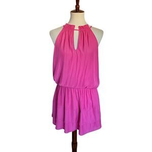 Ramy Brook Pink Smocked Waist Mini Dress